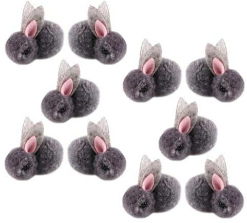 KICHOUSE 10stücke Mini-plüschkaninchen Für Kleidung Winzige DIY-kaninchenpuppe Plüschtiere Hutdekor Bekleidungszubehör Kaninchendekor Selbstgemachte Ornamente