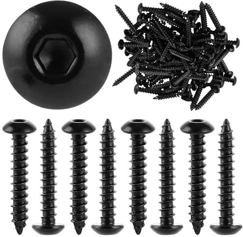 YAYODS Pack of 100 Self-Tapping Torx Screws Black - M5 x 30 mm Self Tapping Screws Drywall Screws Wood Screws Flat Head Screws Flat Head Screws for Acoustic Panels