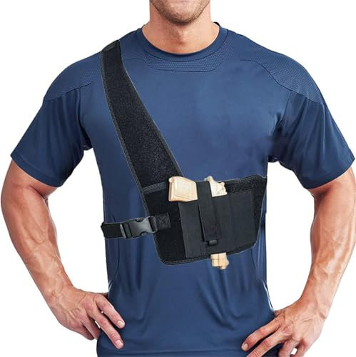 Gun Holster Verdeckte Pistolenholster, Tactical Deep Concealment Schulterholster für Frauen und Männer, Langlebig und Einstellbar Bauchband Taille Pistole Gürtel (35-55in, Beidhändig)