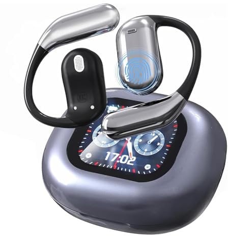 Audífonos de traducción en tiempo real, 3 en 1, traductor de idiomas AI, en tiempo real, 144 idiomas, inalámbricos, con pantalla táctil LCD, Bluetooth, traducción (gris)