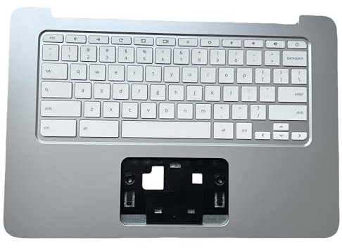 New Replacement Keyboard for HP Chromebook 14 G3 G4 V149046AS1 US White Keyboard Silver C Case Laptop Keyboard with Screwdriver