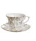 Tasse à café en porcelaine anglaise - 200 ml - Tasse à thé et soucoupe de style européen - Rétro luxe - Doré - Pour le thé de l'après-midi - Motif floral