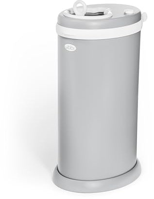 Ubbi Stainless Steel Nappy Pail, Odor Locking, No Special Bag Required, Award-Winning, Registry Must-Have, Matte Grey