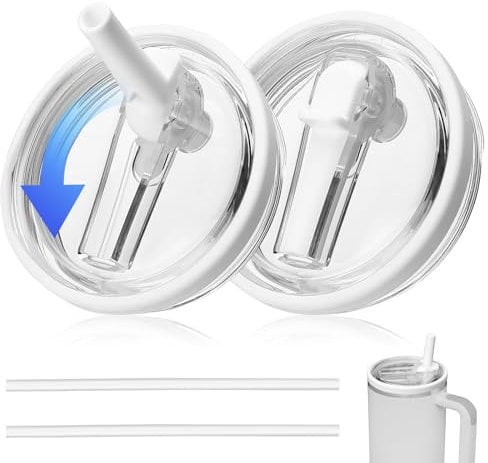 2 Pcs Leak Proof Lids for Stanley Flip Straw Lids for Stanley Cup 40oz (1.2L) Leakproof Lid Replacement Accessories, Spill Proof Tumbler Covers