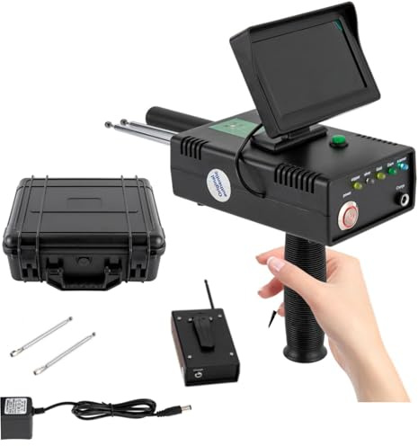 Rivelatore portatile in metallo dorato, 3D, campo di ricerca, 1200 m, profondità di rilevamento 30 m, indicatore LED ad alta precisione professionale (oro, argento, rame, diamante)