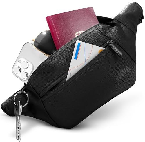 NIVA® Bauchtasche Herren & Damen | modische Gürteltasche für maximalen Stauraum | Hüfttasche mit 4 Fächern | Umhängetasche für Jede Aktivität