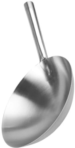 MUCKLILY Poêle Wok Inox 24 Cm Manche Soudé En Acier Inoxydable, Compatible Cuisinière Induction Gaz Électrique, Cuisson Polyvalente Maison, Wok Robuste Pour Friture Vapeur Cuisson