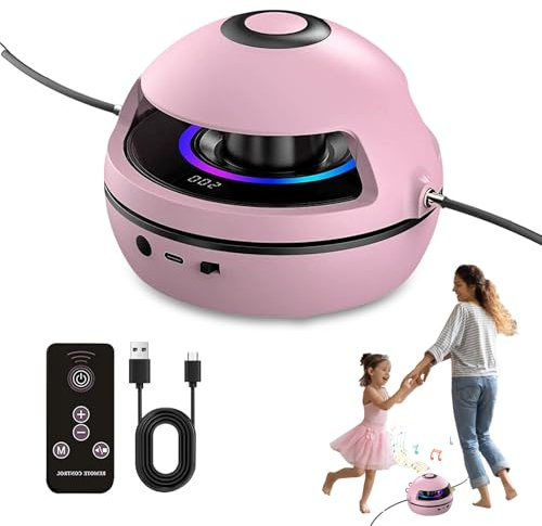 Elektronisches Springseil Elektrisch Maschine, Seilspringmaschine Kinder Zähler, Elektronisches Springseil Fernbedienung, 1–10 Geschwindigkeitsstufe Springseilmaschine