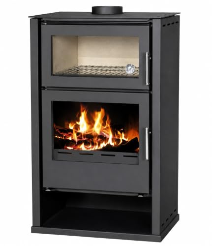 Modena F-W Holzofen 11,53 kW mit Backofen, Stahlkaminofen, oberer Rauchrohranschluss Ø150 mm
