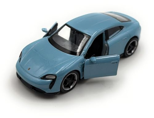 Toi-Toys Welly Modellauto Porsche Taycan Turbo S Fahrzeug Miniatur Auto Maßstab 1:39 / L 12cm Blau