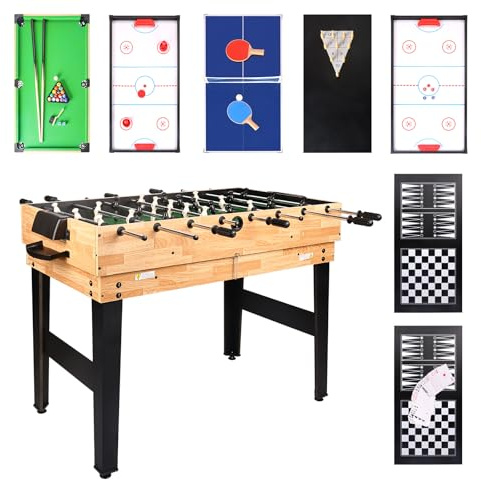 Hyner 10 en 1 Table de Jeux Multifonction, Baby-Foot, Billard, ping Pong, Hockey sur Table, Accessoires complets. Convient aux Enfants, familles et salles de Jeux