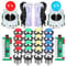 EG STARTS 2 Spieler Klassische Arcade Wettbewerb DIY Kits USB Encoder Zum PC Joystick + 8 Möglichkeiten Aufkleber Chrome LED Leuchttaste 1 2 Spieler Münze Tasten Für Arcade Mame Raspberry Pi 2 3