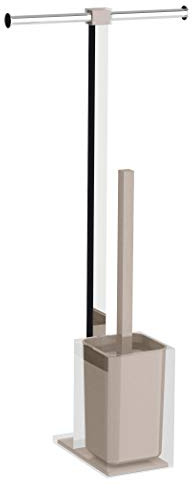 Gedy Rainbow Fußsäule, Edelstahl, Transparent/Beige, 25,7 x 16 x 58,8 cm