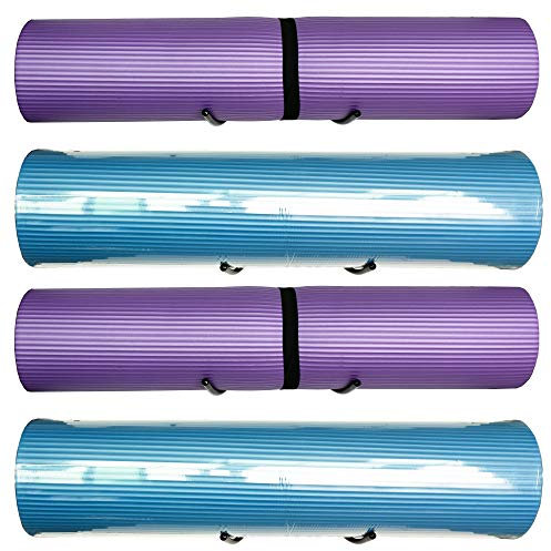 YYST Yogamatten-Schaumstoffrollen, Wandregal, Wandhalterung, Wandhalterung, Lagerregal für Schaumstoffrollen und Yogamatten, bis zu 20,3 cm Durchmesser – keine Matte, 4 Stück