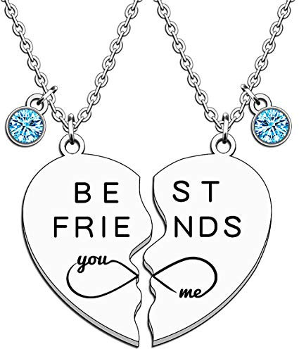 JMIMO Best Friend Necklaces for 2 Girls Friendship Necklace for Girls Best Friend Graduation Birthday Christmas Gifts(2 PCS)