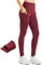 Libin Leggings Termici da Donna Inverno Leggings con Fodera in Pile Resistente all'Acqua Pantaloni Caldi Vita Alta Leggings da Trekking con Tasche, Vino Rubino, XS
