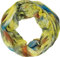 fashionchimp Loop Schlauchschal für Damen mit Feder-Muster in Batik Style, Crash and Crinkle, Seide, Schal (Gelb-Pastell)