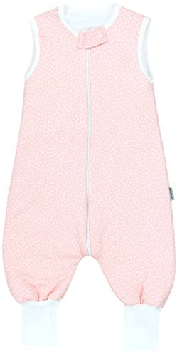 TupTam Baby Schlafsack mit Füßen Ganzjahresschlafsack 2,5 TOG, Farbe: Tupfen Rosa, Größe: 68-74
