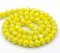 120 cuentas de cristal checas de Bohemia de 4 mm, perlas checas de cristal con circonita tallada, 1 hebra (amarillo opaco)