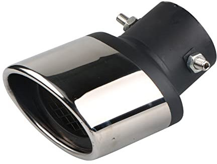 Slakerbe Auto Auspuffspitze,63mm Auspuffspitzen Schalldämpfer Universal Auto Auspuff Endrohr Auspuffblenden Auspuffblende Endrohr Mit Netz Silber Schwarz,Gebogen