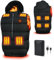 Faxpot Gilet Chauffant pour Hommes et Femmes avec Power Bank, Veste Électrique Chauffante sans Manches avec 3 Niveaux de température, Gilet Chauffant Lavable avec Capuche Amovible, 806-M