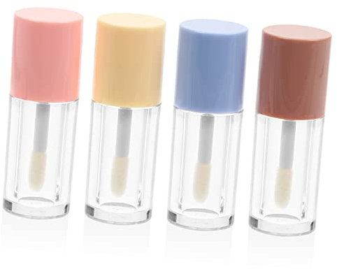 DOITOOL 4 Stück Tkb Lipgloss Basis Lippenstift Probenbehälter Lipgloss Hohlrohr Lippenstift Fläschchen Mini-lipgloss-tuben Lippenglitzer Glanz Lehrmodell Verpackungsmaterial Plastik