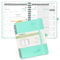 POPRUN Kalender 2025 Monatsplaner A5 (Jul.2024 - Dez.2025) - 18 Monate Monatskalender Ringbuch 22 x 16,5 cm - 1 Monat 4 Seiten, Softcover mit PU-Leder, 100 GSM Papier - Mintgrün