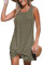 CUPSHE Women's Swimsuit Coverup Sleeveless Waffle Knit Swimwear Beach Cover Ups Twisted Mini Dress Army Green S