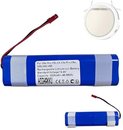 HIGHAKKU Ersatzakku Batterie kompatibel mit iLife Zaco V5s Pro, V5x, V4, V3s Pro, V8s, V50, V80, V85 Home Cleaner Home Robot, Replacement for iLife 18650B4-4S1P-AGX-2 Battery (14.4 V / 2600 mAh)