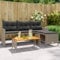 Tidyard Gartensofa in L-Form mit Tisch und Kissen Gartenlounge Sofa Terrassensofa Gartenmöbel Terrassenmöbel Garten Garnitur Lounge Sofa Grau Poly Rattan