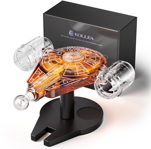 Kollea Geburtstagsgeschenke für Männer Väter, Galaxy Raumschiff Whiskey-Abfüllergeschenksets, Raumfahrzeug Limited Edition, 2 Shot-Gläser, Einzigartige Geschenkidee für Bruder, Abfüllerglas für Bar