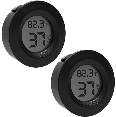 2 Pack Mini LCD Digital Hygrometer Thermometer Compact Humidity Thermometer Sensor with °C/°F Switch Indoor Humidity Temperature Monitor for Greenhouses, Reptiles, Rooms, Vivarium