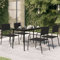 Snsowed Garten-Esstisch, Tisch Balkon, Gartentisch, Balkontisch, Küchentisch, Terrassentisch, Garden Table, Schwarz 140x70x74 cm Stahl und Glas