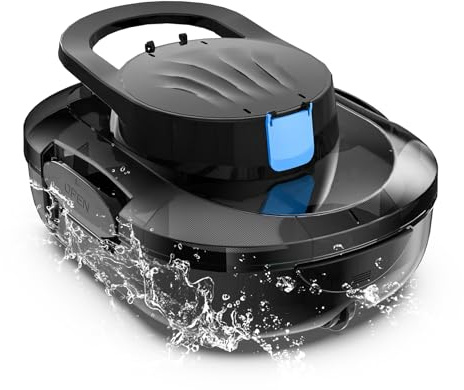 S1PRO (2026 Upgrade) Robot de Piscina, 120 Min de Autonomía Robot Limpiafondos Piscina Sin Cable con Doble Motor, Autoaparcable, para Piscinas de Fondo Plano 95m², Negro Intenso