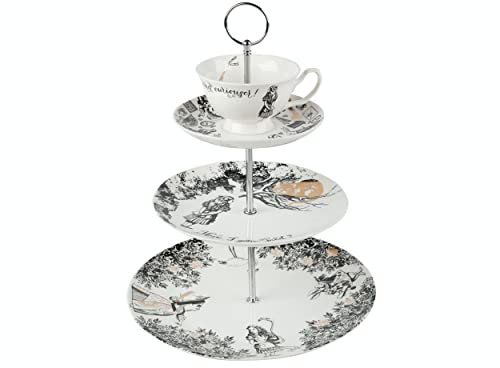V&A Alice Au Pays Des Merveilles Ensemble De Gâteaux Sur Pied À 3 Étages, Ensemble De Gâteaux Sur Pied, Coffret Cadeau