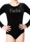 Varsany Personalisierte Gymnastik-Trikot, Samt, langärmelig, Schulkleidung, Schule, Uniform, Tanz, Ballett-Strumpfhose, Gymnastikanzug für Mädchen (K), Schwarz , 9-10 Jahre