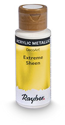 Rayher Hobby Extreme Sheen Metallic-Farbe, gold, Flasche 59 ml, Acrylfarbe metallic, patentierte Rezeptur, 35014616