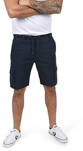 Indicode IDFrances Herren Cargo Shorts Bermuda Kurze Hose mit Stretchanteil Cargotaschen Baumwollmischung Regular fit, Größe:S, Farbe:Navy (400)