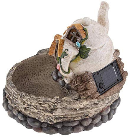 Tubayia Kreative Harz Blumentopf Mikro Landschaft DIY Feenhaus mit Kleinen Licht Haus Garten Dekoration Geschenk