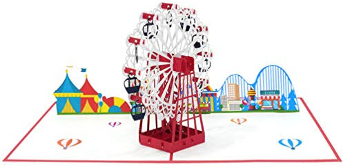 Favour Pop Up® - 3D Glückwunschkarte für viele Anlässe. Ein filigranes Kunstwerk, das sich beim Öffnen als Riesenrad auf einem Jahrmarkt entfaltet. TF120
