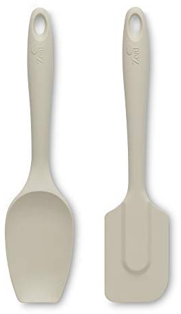 Zeal JSET10C Non-Stick Silicone Spatula Spoon 2-Piece Set-Cream