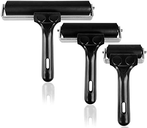 Hamnor Pack Gummiwalze, weicher Gummi-Brayer für Druckherstellung, Tinten- und Farbblock-Stempel-Brayer, Stempel- und Klebeanwendung, 2,4 Zoll, 4 Zoll, 5,9 Zoll