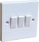 Invero 3 Gang 2 Way Electric Wall Light Switch White Rocker Standard Square 10 Amp
