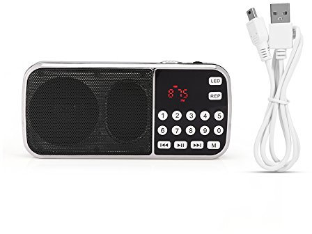 USB-Musik-Player, tragbarer digitaler Audio-Lautsprecher, digitales UKW-Taschenradio mit LED-Taschenlampe für die meisten Handys, Tablets, Laptops, MP3-Dateien usw.
