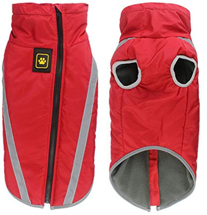 FEimaX Cappotto Invernale per Cani Giacca Impermeabile Caldo per Cane Antivento Riflettente Cappottino in Pile con Foro per Imbracatura Vestiti per Cani di Taglia Piccola Media e Grande