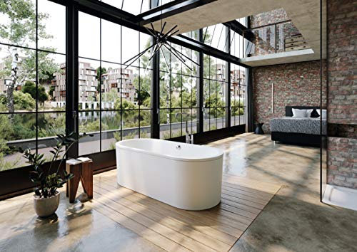 Kaldewei Meisterstück Classic Duo Oval, freistehende Badewanne, 170x75x42 cm, mit Schürze Außenfarbe alpinweiß matt, 113-7, Farbe: weiß-Alpin - 291446410001