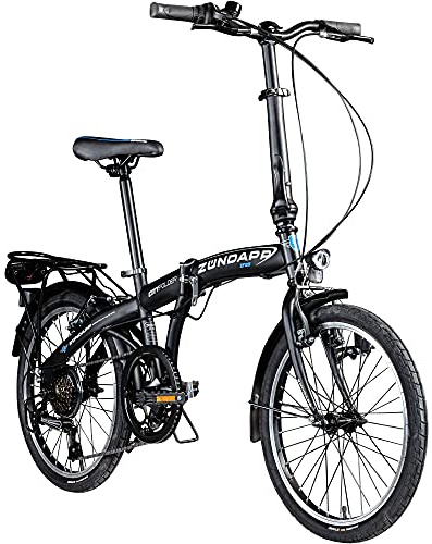 ZÜNDAPP Klappfahrrad 20 Zoll Faltrad ZF20 Speed Folder 20 Fahrrad Stadtrad mit StVZO Beleuchtung Klapprad mit Zubehör