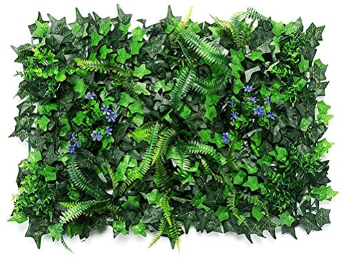 HWGING Künstliche Buchsbaumplatten, 3 Stück künstliche Heckenpaneele, 40 x 60 cm, Buchsbaum-Pflanzen, grüne künstliche Pflanzen, Heckenzaun, Buchsbaumgrün, Efeu, Sichtschutzzaun