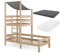 VitaliSpa Hausbett Tom, Bett aus Holz, Naturholz, 90x200 cm mit 2 Matratzen