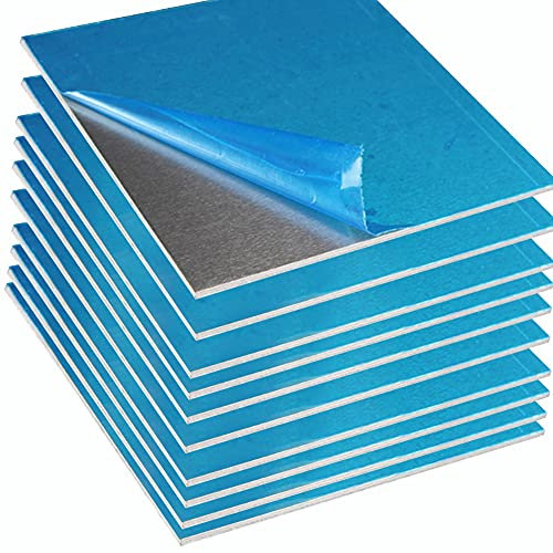 Jonoisax 6061 Placa De Aluminio Extra Gruesa Placa De Metal Cubierta con Película Protectora Suministros De Herramientas De Construcción De Bricolaje,Thickness 2mm.10PCS